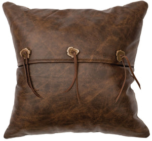 Leather Pillow Wooded River WD80243 - Unique Linens Online