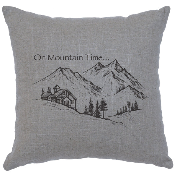 Mountain Time Decorative Linen Pillow Wooded River - Unique Linens Online