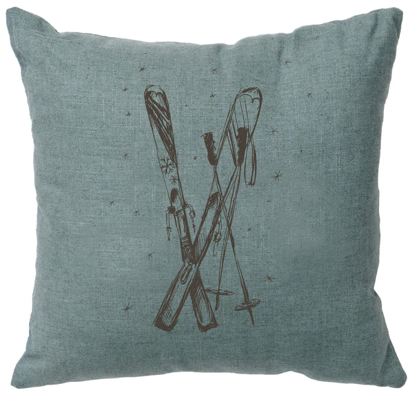 Ski's Decorative Linen Pillow Wooded River - Unique Linens Online
