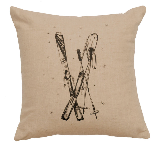 Ski's Decorative Linen Pillow Wooded River - Unique Linens Online