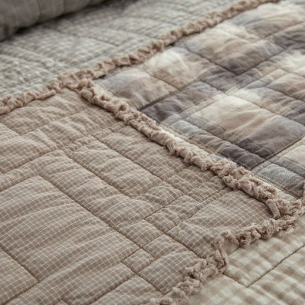 Smoky Cobblestone Cotton Quilt Set - Unique Linens Online