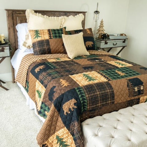 Brown Bear Cotton Quilt Set - Unique Linens Online