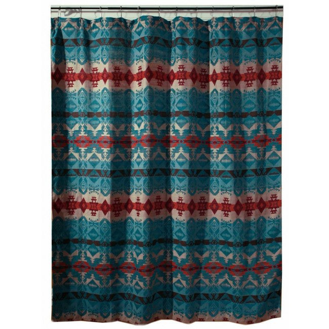 Turquoise Chamarro Shower Curtain Carstens - Unique Linens Online