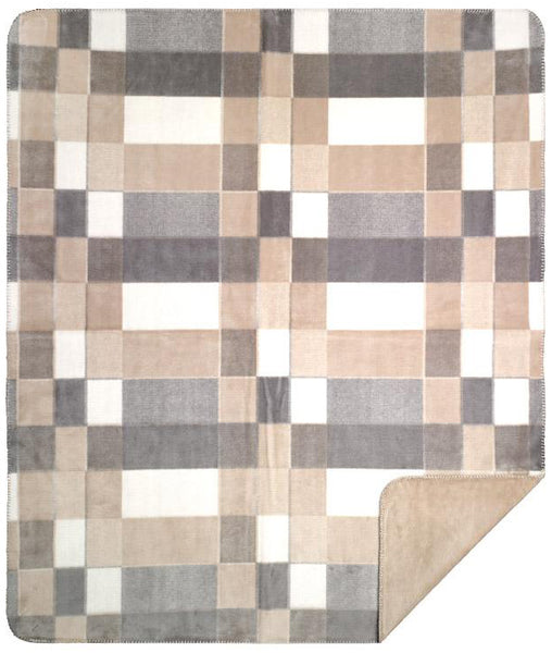 Gray Plaid Denali Blanket - Unique Linens Online