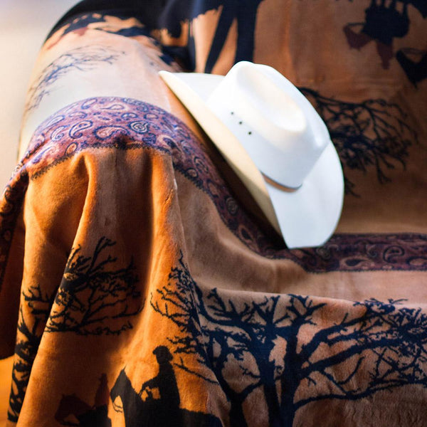 Sunset Cowboys Denali Blanket - Unique Linens Online