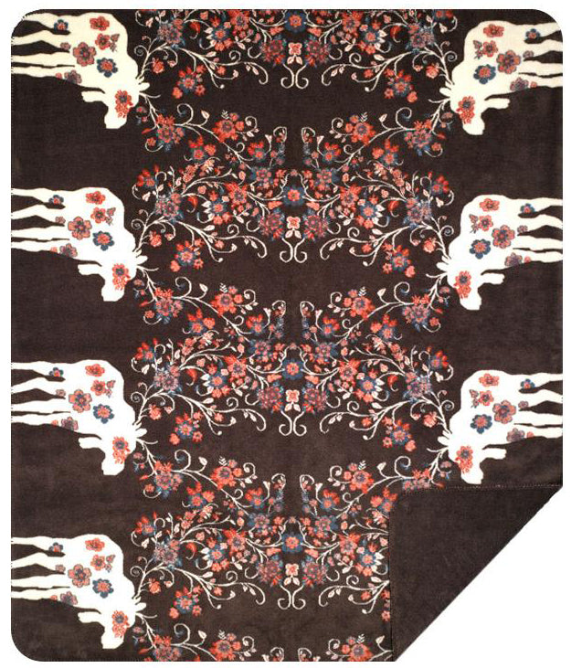 Moose Blossom Taupe Denali Blanket - Unique Linens Online