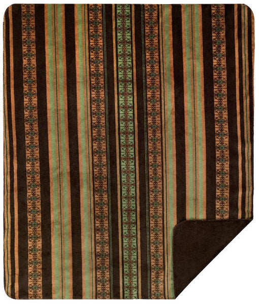 Dark Chocolate Stripe Denali Blanket - Unique Linens Online