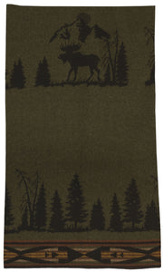Moose 1 Throw Wooded River - Unique Linens Online