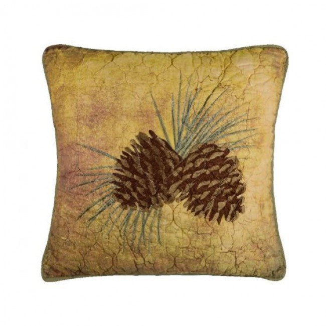 Wood Patch Pinecone Pillow - Unique Linens Online