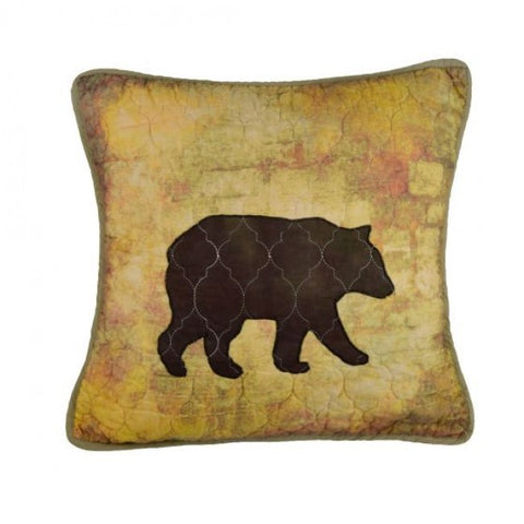 Wood Patch Bear Pillow - Unique Linens Online