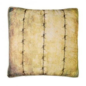 Wood Patch Barbed Wire Pillow - Unique Linens Online