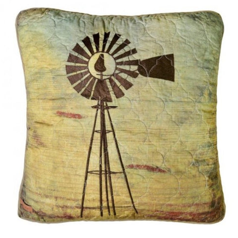 Wood Patch Windmill Pillow - Unique Linens Online