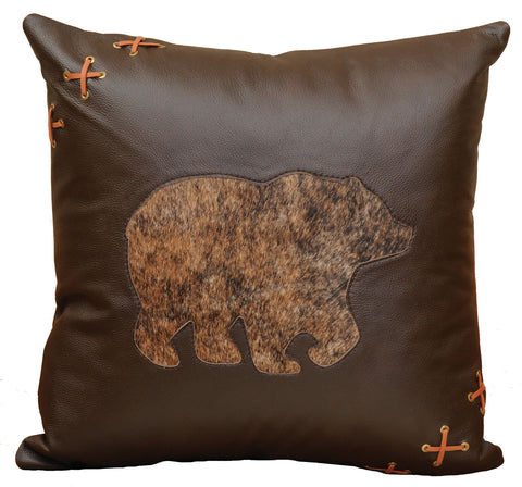 Leather Pillows Wooded River WD1558 - Unique Linens Online