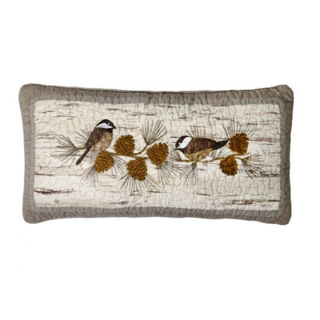 Birch Forest Chickadee Oblong Pillow - Unique Linens Online