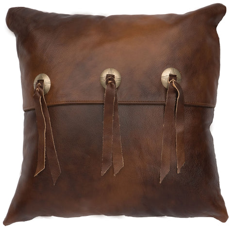 Leather Pillow Wooded River WD80217 - Unique Linens Online