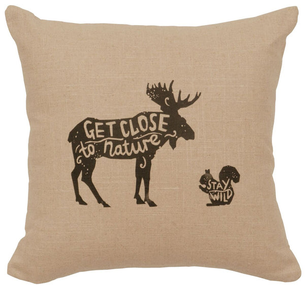 Close to Nature Decorative Linen Pillow Wooded River - Unique Linens Online