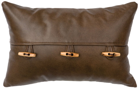 Leather Pillow Wooded River WD80210 - Unique Linens Online