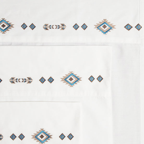 Embroidered Southwest Diamond Sheets Carstens - Unique Linens Online
