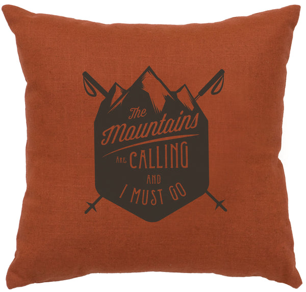 Mtns Are Calling Decorative Linen Pillow Wooded River - Unique Linens Online