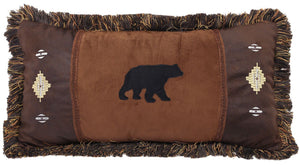 Autumn Trails Bear and Diamond Pillow Carstens - Unique Linens Online