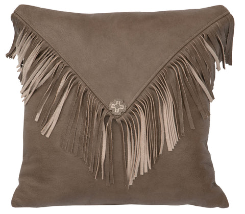 Leather Pillow Wooded River WD80257 - Unique Linens Online