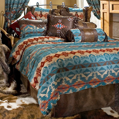Turquoise Chamarro Comforter Set Collection Carstens - Unique Linens Online