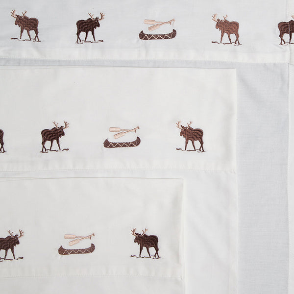 Embroidered Moose Sheets Carstens - Unique Linens Online