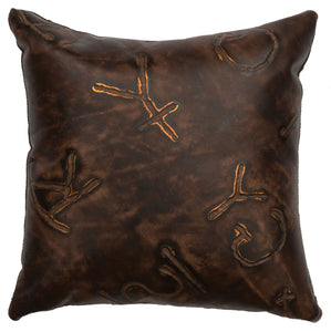 Leather Pillow Wooded River WD80202 - Unique Linens Online