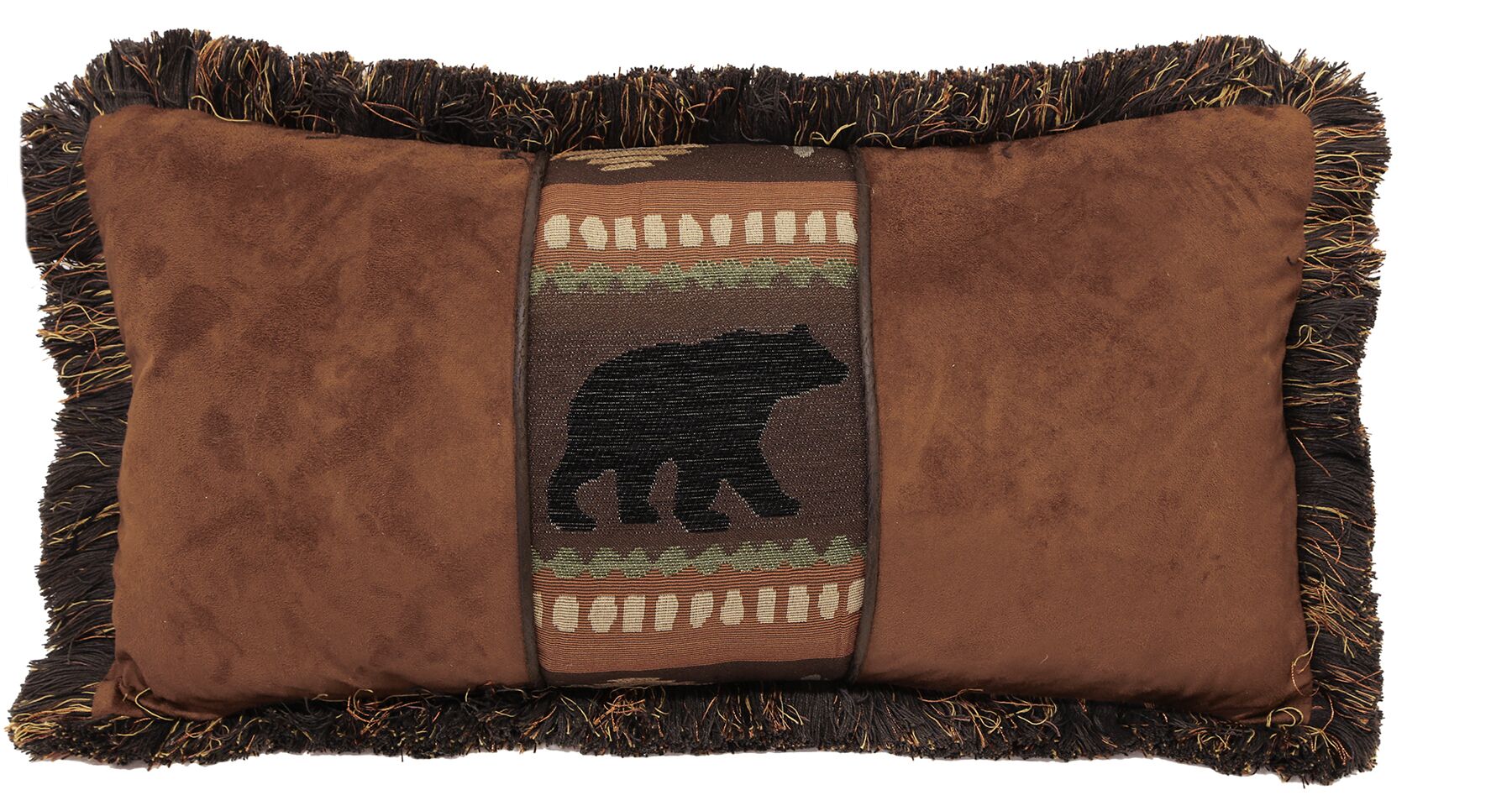 Autumn Trails Bear and Chestnut Pillow Carstens - Unique Linens Online