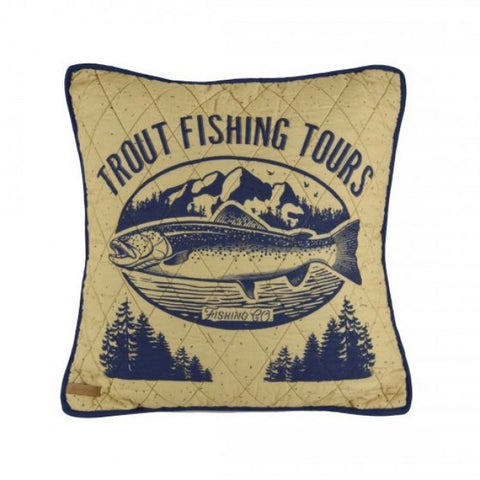 Lakehouse Trout Pillow - Unique Linens Online