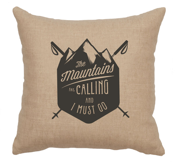 Mtns Are Calling Decorative Linen Pillow Wooded River - Unique Linens Online