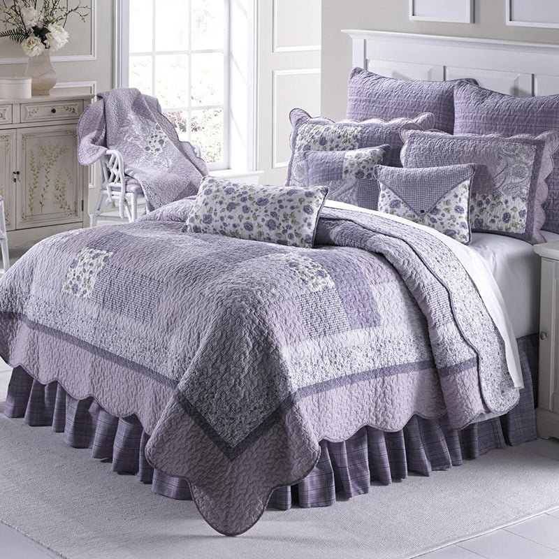 Lavender Plaid Quilt Set - Unique Linens Online