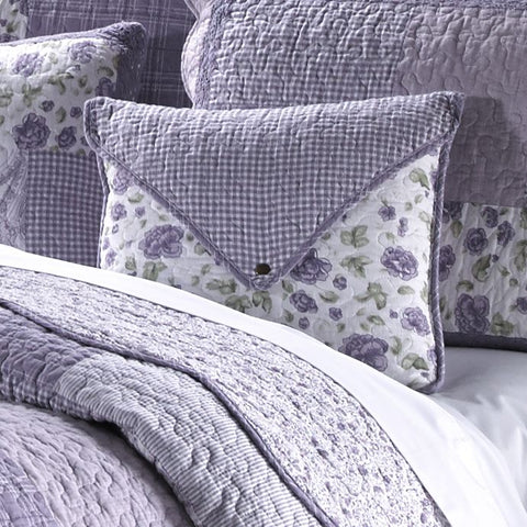 Lavender Rose Quilted Envelope Pillow - Unique Linens Online