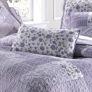 Lavender Rose Quilted Rectangle Pillow - Unique Linens Online
