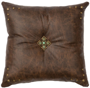 Leather Pillow Wooded River WD80242 - Unique Linens Online