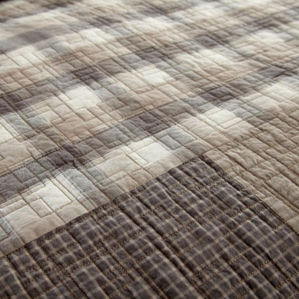 Smoky Square Cotton Quilt Set - Unique Linens Online
