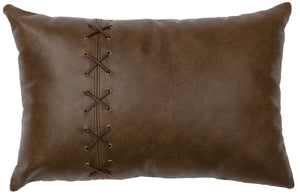 Leather Pillow Wooded River WD80240 - Unique Linens Online