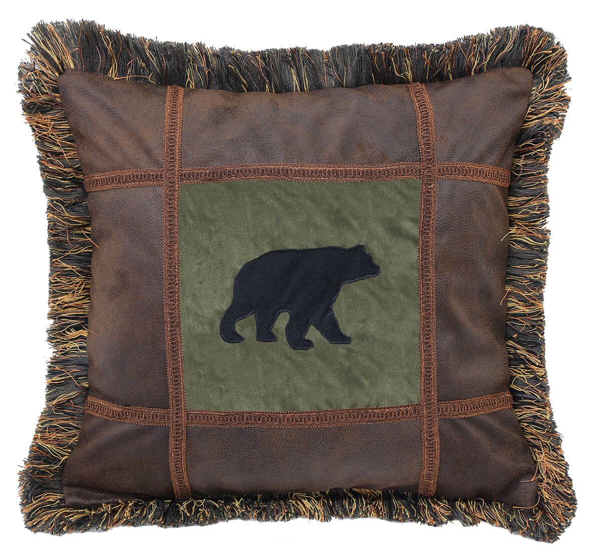 Autumn Trails Bear on Pine Pillow Carstens - Unique Linens Online