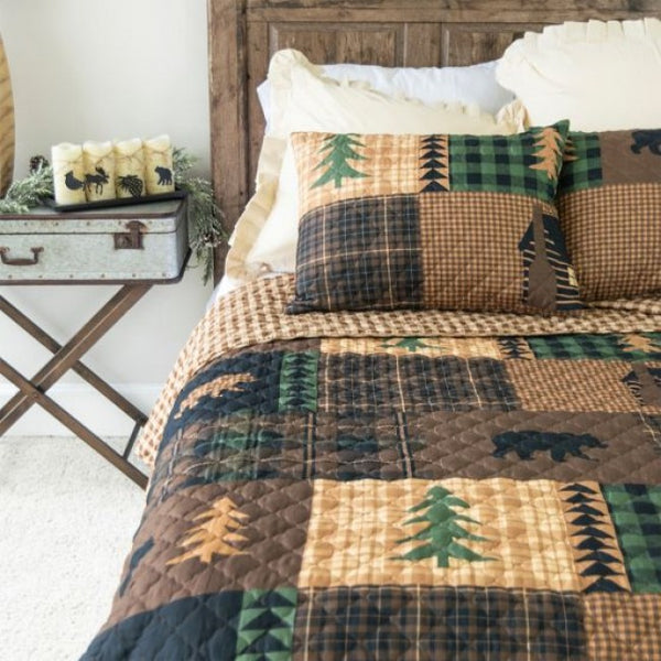 Brown Bear Cotton Quilt Set - Unique Linens Online